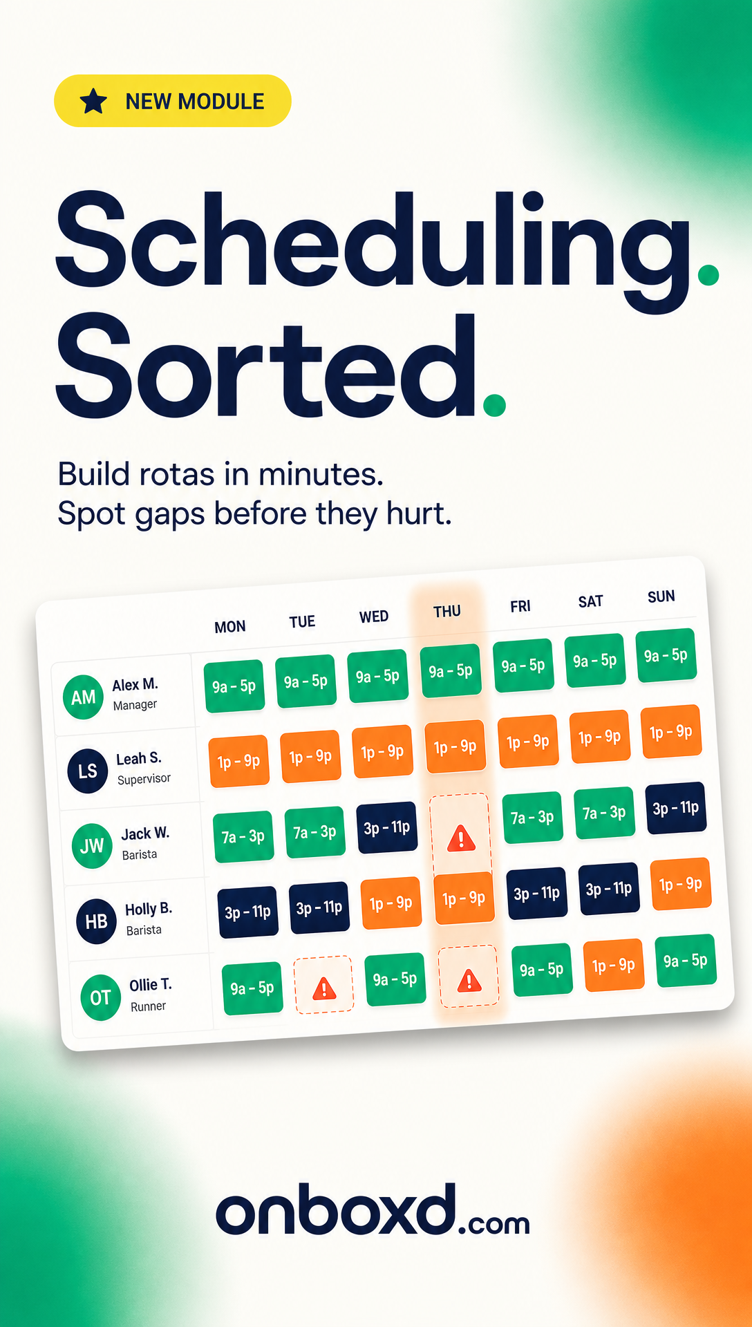 Onboxd workforce scheduling marketing story