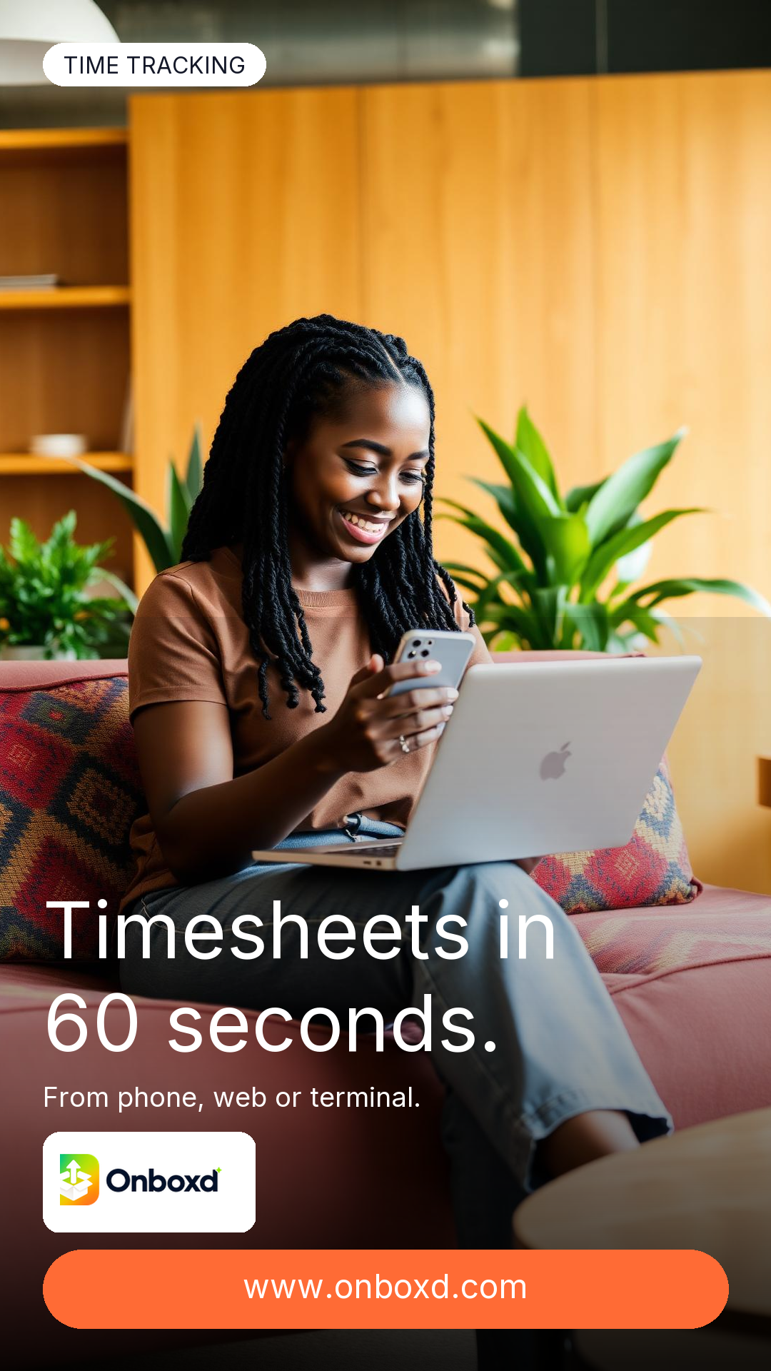 Onboxd time tracking mobile timesheet marketing story