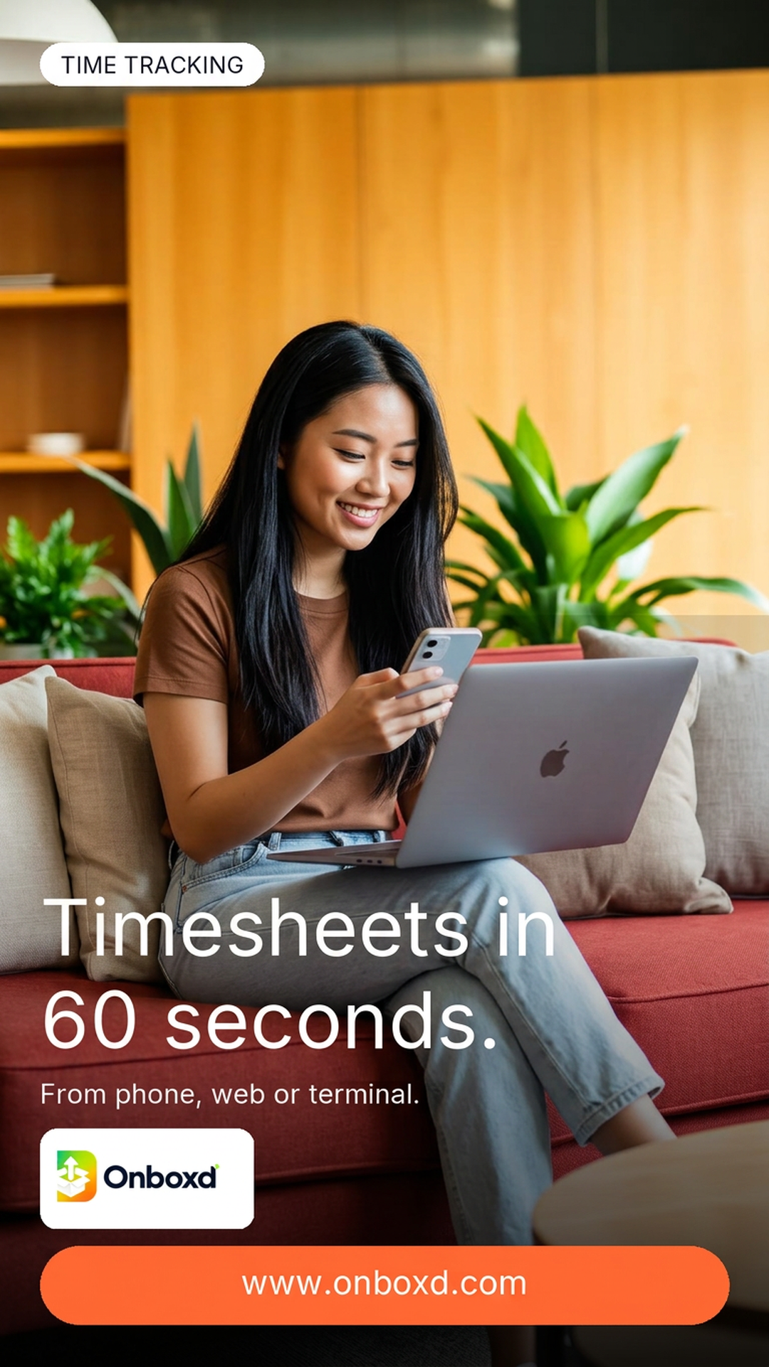 Onboxd time tracking mobile timesheet marketing story
